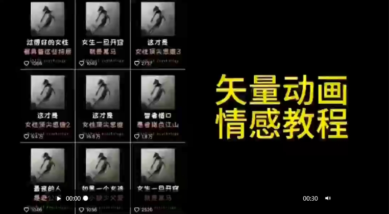 矢量动画情感教程:高点赞涨粉,适合情感、思维、创业教育等赛道插图 矢量动画情感教程:高点赞涨粉,适合情感、思维、创业教育等赛道