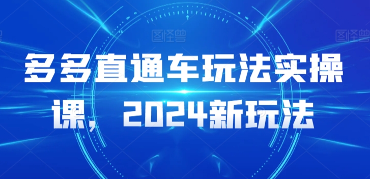 多多直通车玩法实操课,2024新玩法插图 多多直通车玩法实操课,2024新玩法