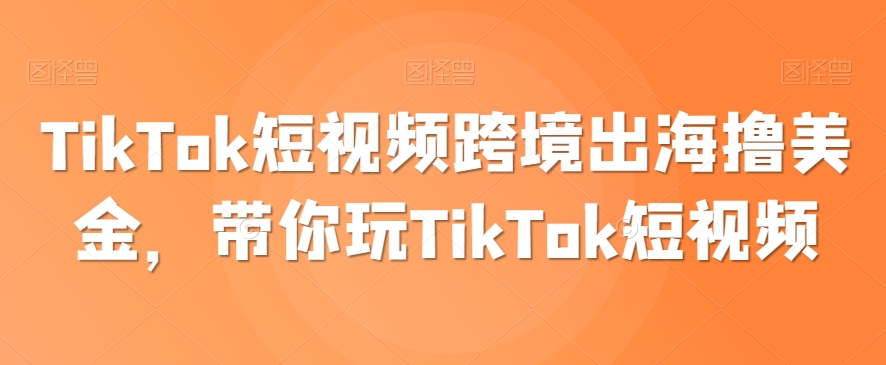 TikTok短视频跨境出海撸美金,带你玩TikTok短视频插图 TikTok短视频跨境出海撸美金,带你玩TikTok短视频
