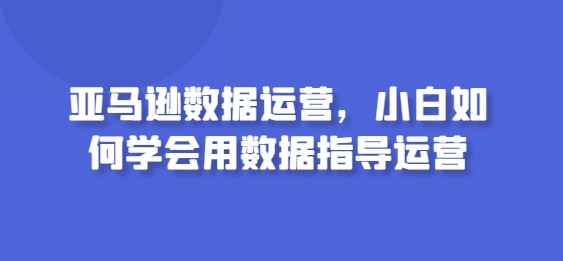 亚马逊数据运营,小白如何学会用数据指导运营插图 亚马逊数据运营,小白如何学会用数据指导运营
