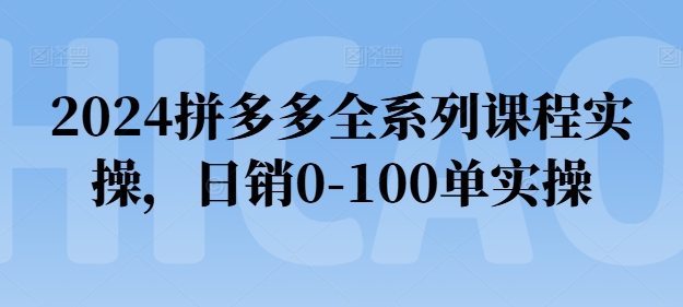 2024拼多多全系列课程实操,日销0-100单实操【必看】插图 2024拼多多全系列课程实操,日销0-100单实操【必看】