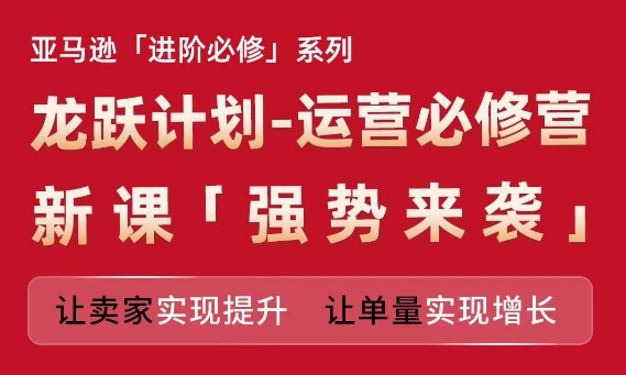 亚马逊进阶必修系列,龙跃计划-运营必修营新课,让卖家实现提升 让单量实现增长插图 亚马逊进阶必修系列,龙跃计划-运营必修营新课,让卖家实现提升 让单量实现增长