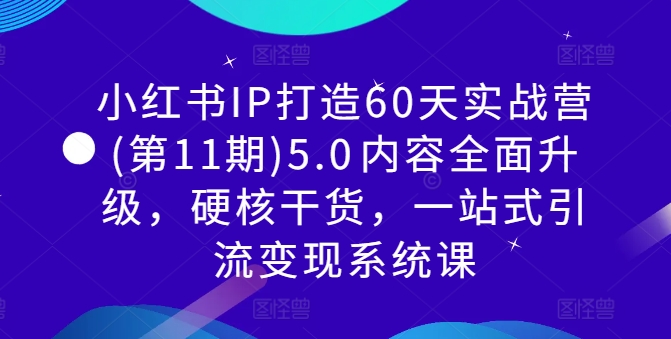 小红书IP打造60天实战营(第11期)5.0内容全面升级,硬核干货,一站式引流变现系统课插图 小红书IP打造60天实战营(第11期)5.0内容全面升级,硬核干货,一站式引流变现系统课