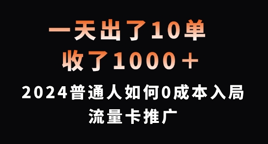 一天出了10单,收了1000+,2024普通人如何0成本入局流量卡推广【揭秘】插图 一天出了10单,收了1000+,2024普通人如何0成本入局流量卡推广【揭秘】