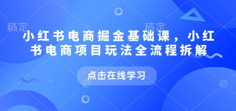 小红书电商掘金课,小红书电商项目玩法全流程拆解插图 小红书电商掘金课,小红书电商项目玩法全流程拆解