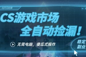CS游戏市场全自动挂机捡漏賺钱过个肥年,包教包会,一部手机轻松日入5张+【揭秘】