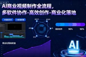 AI商业视频制作全流程2期,多软件协作-高效创作-商业化落地(更新)