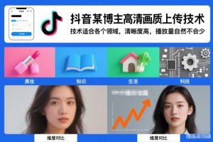 抖音某博主视频高清画质上传技术，技术适合各个领域，清晰度高，播放量自然不会少