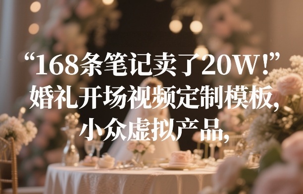 168条笔记卖了20W!婚礼开场视频定制模板,小众虚拟产品插图 168条笔记卖了20W!婚礼开场视频定制模板,小众虚拟产品