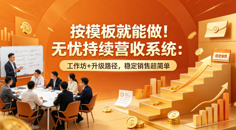 按模板就能做!无忧持续营收系统:工作坊+升级路径,稳定销售超简单【原创双语字幕】插图 按模板就能做!无忧持续营收系统:工作坊+升级路径,稳定销售超简单【原创双语字幕】